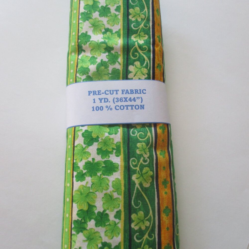 FABRIC PRE-CUT-1 YD.-ST PATRICK THEME-NEW